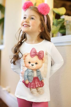 Conjunto Infantil Calça legging Ursinha Alekids