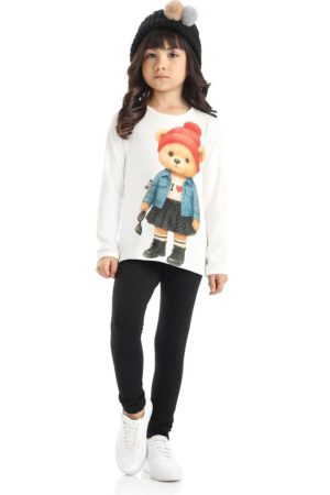 Conjunto Infantil Calça legging Urso Gorro Vermelho Alekids
Tam 6